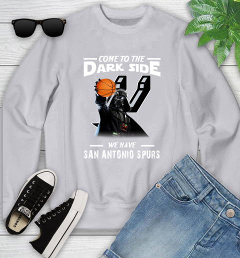 NBA Come To The Dark Side We Have San Antonio Spurs Star Wars Darth Vader Basketball Youth Sweatshirt 3