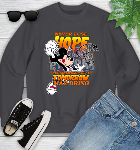 Detroit Pistons NBA Basketball Mickey Disney Never Lose Hope Youth Sweatshirt 5