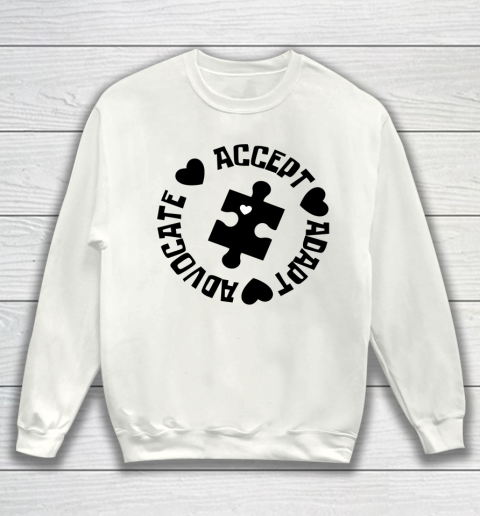Autism Awareness T shirt Accept Adapt Advocate Essential Sweatshirt