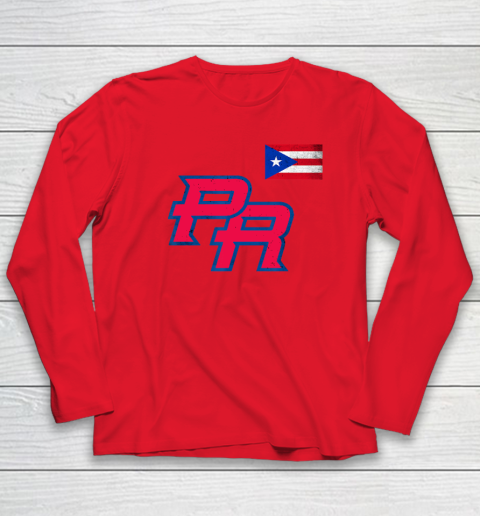Puerto Rico 2023 Baseball Flag Pride red Boricua Puerto Rico Long Sleeve T-Shirt - Image 7