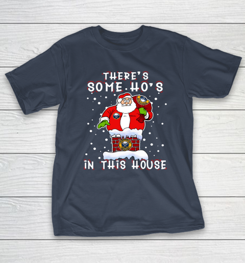 Buffalo Sabres Christmas There Is Some Hos In This House Santa Stuck In The Chimney NHL T-Shirt 3