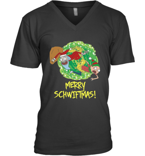 Rick And Morty Merry Christmas Merry Swiftmas V-Neck T-Shirt