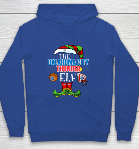Oklahoma City Thunder Christmas ELF Funny NBA Youth Hoodie 6