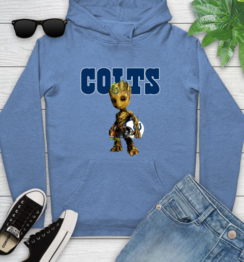 Indianapolis Colts NFL Football Groot Marvel Guardians Of The Galaxy Youth Hoodie 12