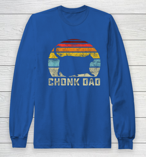Chonk Cat Dad Scale Meme Funny Retro Style Daddy Cats Memes Long Sleeve T Shirt Itees Global