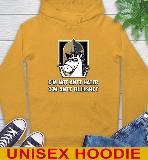 Vegas Golden Knights NHL Hockey Unicorn I'm Not Anti Hater I'm Anti Bullshit Hoodie 3
