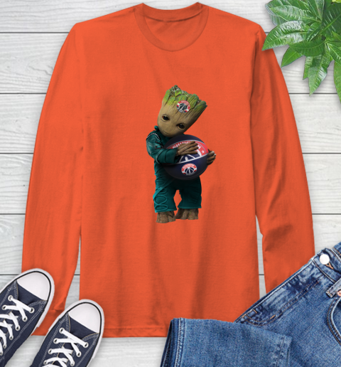 NBA Groot Guardians Of The Galaxy Basketball Sports Washington Wizards Long Sleeve T-Shirt 5