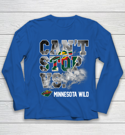 NHL Minnesota Wild Hockey Can't Stop Vs Youth Long Sleeve 7
