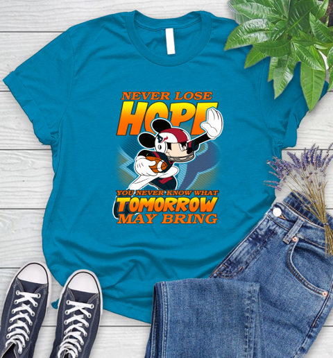 Houston Texans NFL Football Mickey Disney Never Lose Hope Women's T-Shirt 10