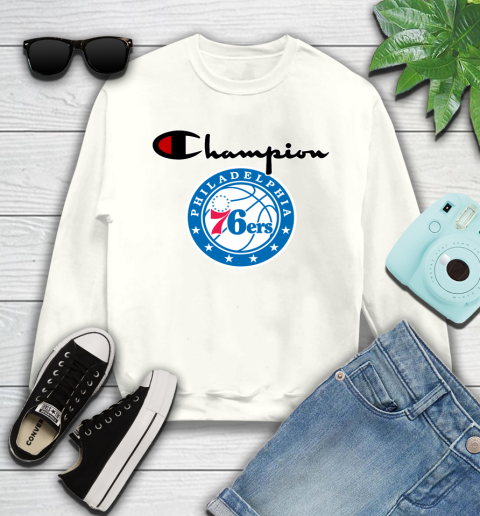 NBA Basketball Philadelphia 76ers Champion Shirt Youth Sweatshirt
