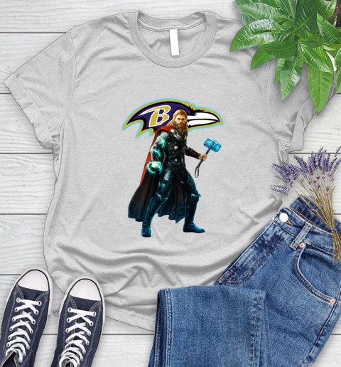 NFL Thor Avengers Endgame Football Baltimore Ravens Women's T-Shirt