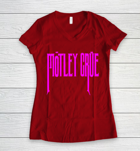 Motley Crue Women's V-Neck T-Shirt 8