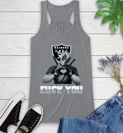 NHL Oakland Raiders Deadpool Love You Fuck You Football Sports Racerback Tank 4