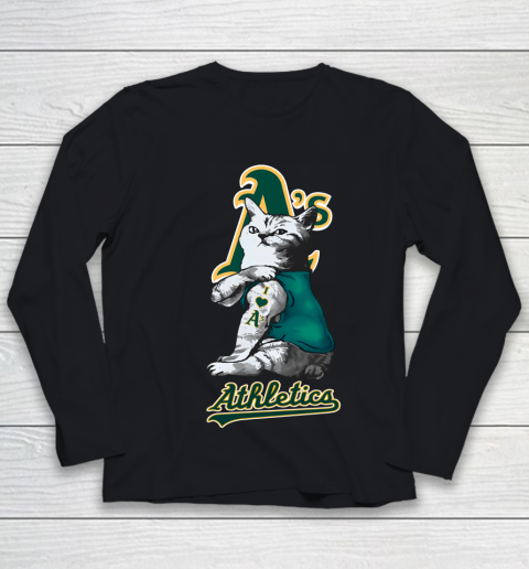 MLB Baseball My Cat Loves Oakland Athletics Youth Long Sleeve