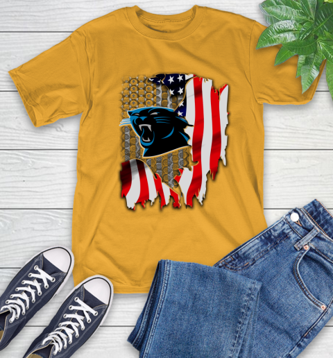 Carolina Panthers NFL Football American Flag T-Shirt 2