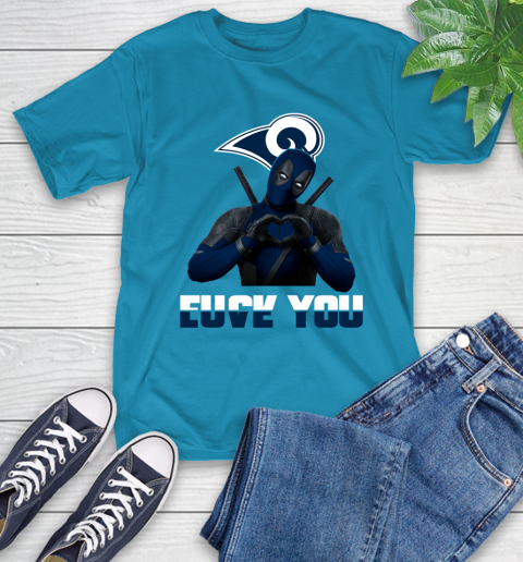 NHL Los Angeles Rams Deadpool Love You Fuck You Football Sports T-Shirt 9