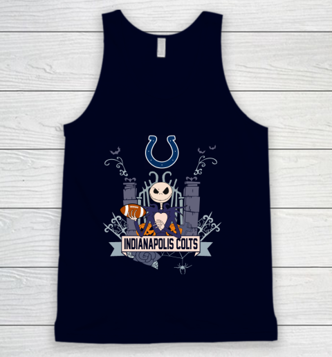 NFL Indianapolis Colts Football Jack Skellington Halloween Tank Top 2