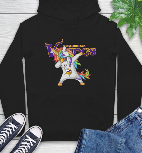 Minnesota Vikings NFL Football Funny Unicorn Dabbing Sports Hoodie 2