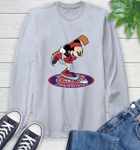 NHL Hockey Montreal Canadiens Cheerful Mickey Disney Shirt Long Sleeve T-Shirt 6