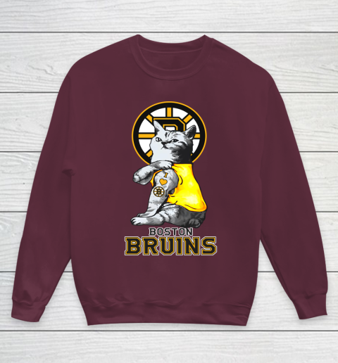 NHL My Cat Loves Boston Bruins Hockey Youth Sweatshirt 4