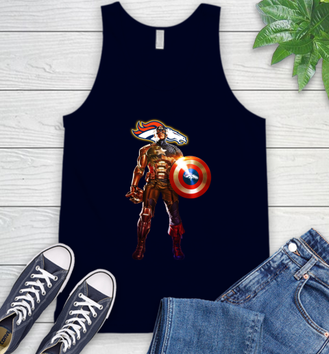 NFL Captain America Marvel Avengers Endgame Football Sports Denver Broncos Tank Top 3