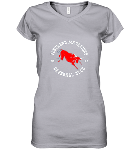 mqar portland shirt cows mavericks baseball vintage for awesome women v neck t shirt 39 front sport grey