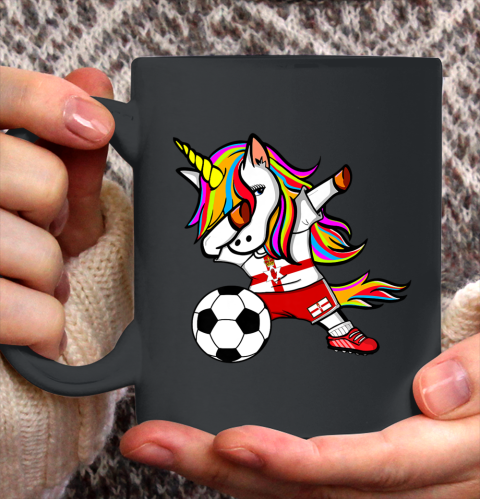 Funny Dabbing Unicorn Northern Ireland Football Flag Soccer Ceramic Mug 11oz