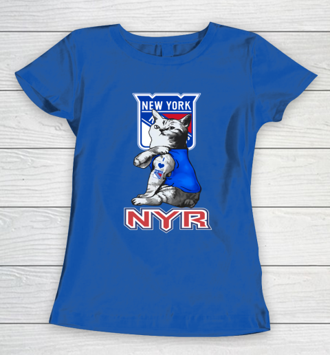 NHL My Cat Loves New York Rangers Hockey Women's T-Shirt 8