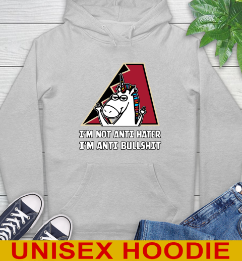 Arizona Diamondbacks MLB Baseball Unicorn I'm Not Anti Hater I'm Anti Bullshit Hoodie 6