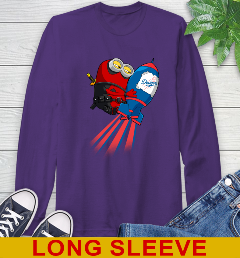MLB Baseball Los Angeles Dodgers Deadpool Minion Marvel Shirt Long Sleeve T-Shirt 5