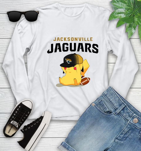 NFL Pikachu Football Sports Jacksonville Jaguars Youth Long Sleeve