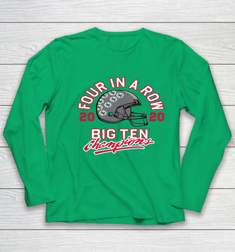 OSU 2020 Big Ten Champions 2020 Four In A Row Youth Long Sleeve 4