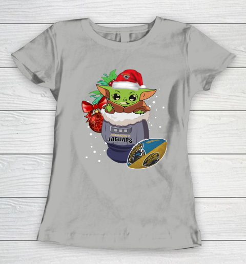 Jacksonville Jaguars Christmas Baby Yoda Star Wars Funny Happy NFL Women's T-Shirt 11