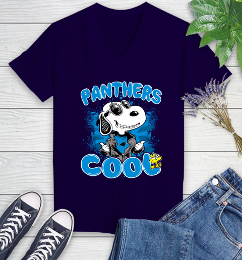 NFL Football Carolina Panthers Cool Snoopy Shirt Women's V-Neck T-Shirt 3