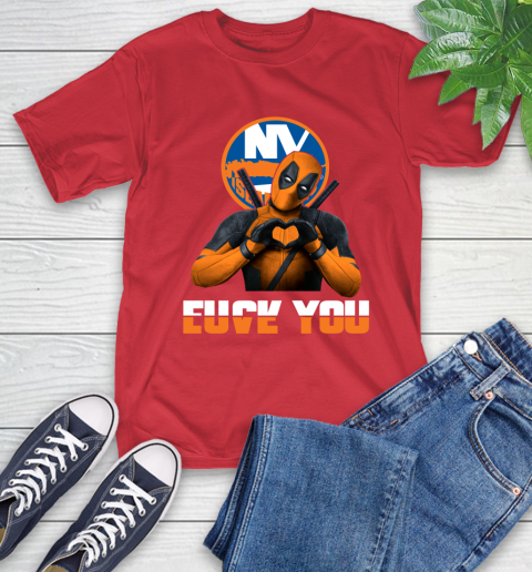 NHL New York Islanders Deadpool Love You Fuck You Hockey Sports T-Shirt 11