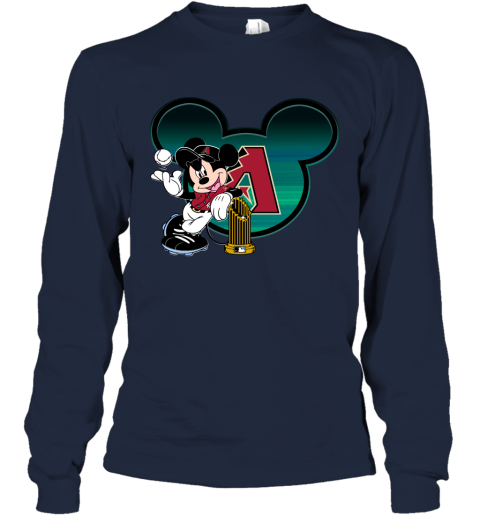 MLB Arizona Diamondbacks The Commissioner's Trophy Mickey Mouse Disney Baseball T Shirt ZJQXZOmJ8Hm long sleeve tee 14 95 151514 front navy