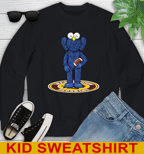 NFL Football Washington Redskins Kaws Bff Blue Figure Shirt Youth Sweatshirt 2