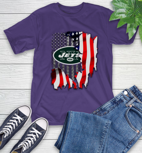 New York Jets NFL Football American Flag T-Shirt - Image 6