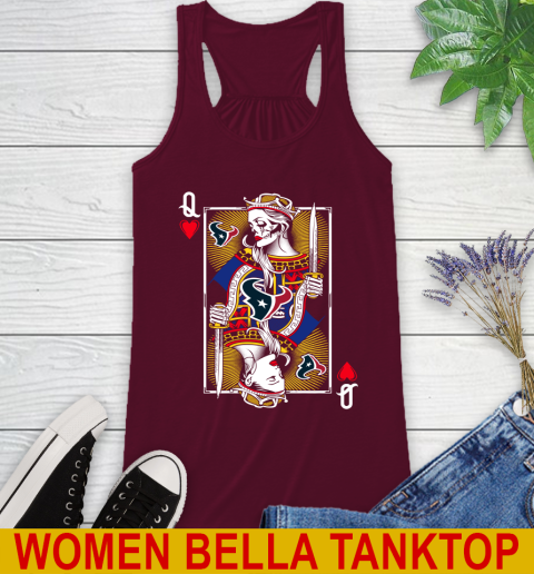 NFL Football Houston Texans The Queen Of Hearts Card Shirt Racerback Tank 2