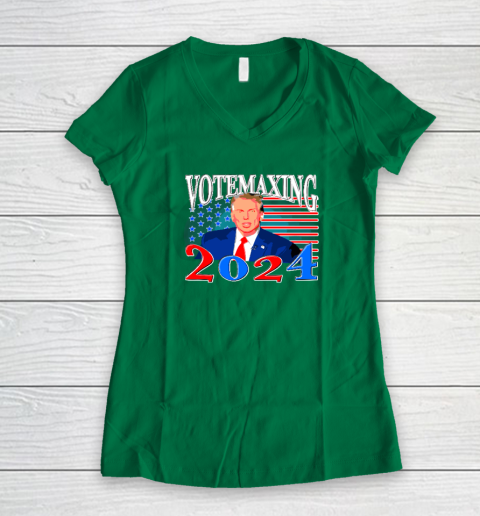 VoteMaxxing 2024 Women's V-Neck T-Shirt 3