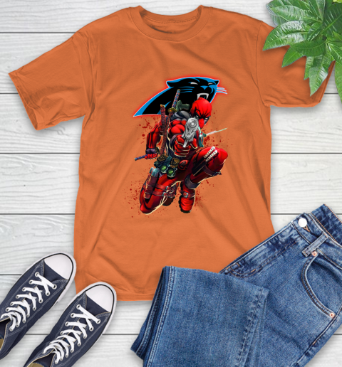 NFL Deadpool Marvel Comics Sports Football Carolina Panthers T-Shirt 5