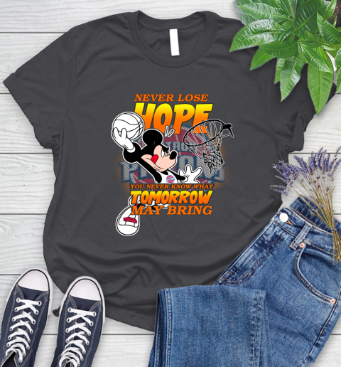 Detroit Pistons NBA Basketball Mickey Disney Never Lose Hope Women's T-Shirt 8