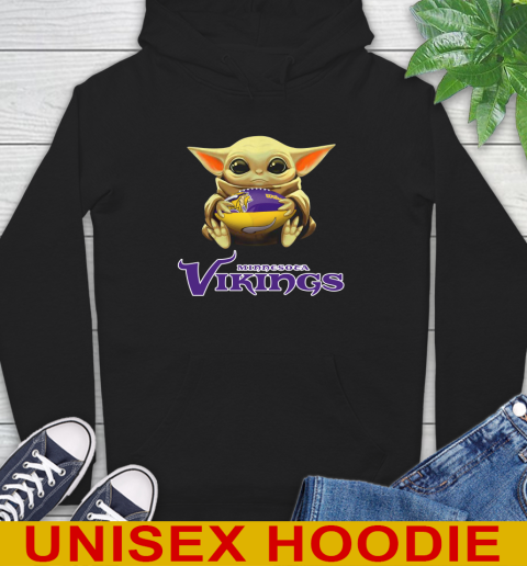 NFL Football Minnesota Vikings Baby Yoda Star Wars Shirt Hoodie 2
