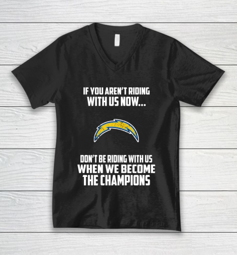 NFL Los Angeles Chargers Football We Become The Champions V-Neck T-Shirt