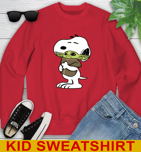 Snoopy Hugging Baby Yoda Shirt 120