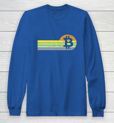 Bitcoin BTC Vintage Sunset Crypto Cryptocurrency Blockchain Long Sleeve T-Shirt 6