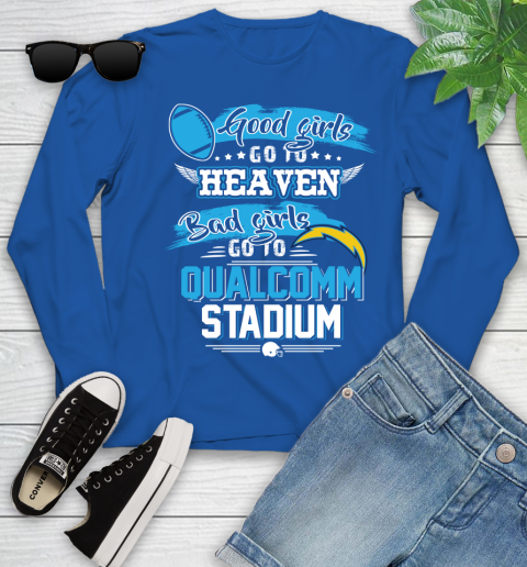 Los Angeles Chargers NFL Bad Girls Go To Qualcomm Stadium Shirt Youth Long Sleeve 10