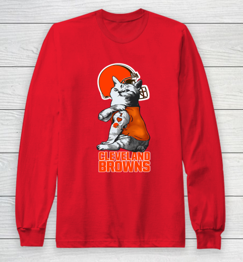 NFL Football My Cat Loves Cleveland Browns Long Sleeve T-Shirt 7
