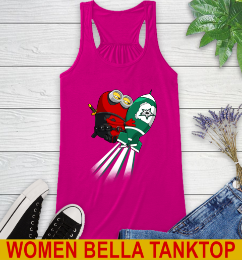 NHL Hockey Dallas Stars Deadpool Minion Marvel Shirt Racerback Tank 6