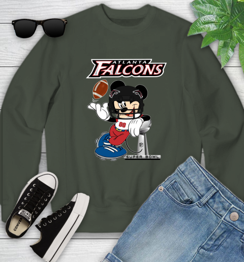 NFL Atlanta Falcons Mickey Mouse Disney Super Bowl Football T Shirt Youth Sweatshirt 10